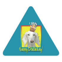 Birthday Cupcake - Saluki Triangle Stickers