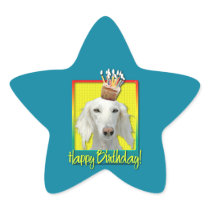 Birthday Cupcake - Saluki Star Stickers