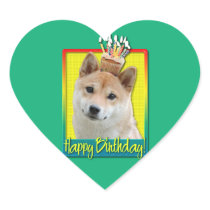 Birthday Cupcake - Shiba Inu Heart Sticker