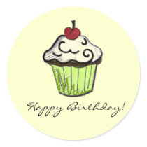 birthday cupcake sticker