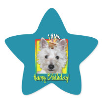 Birthday Cupcake - Westie - Tank Sticker