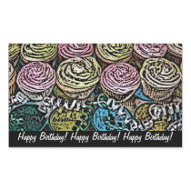 Birthday Cupcakes Rectangle Sticker