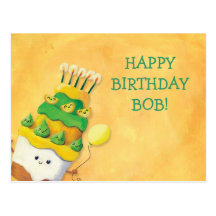 Birthday Cute Cake -Custom text- Post Card