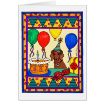 BIRTHDAY DACHSUND GREETING CARD