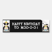 birthday day cow bumper sticker