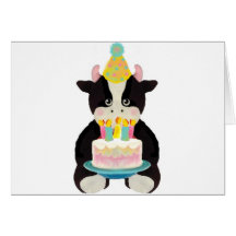birthday day cow greeting card