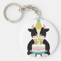 birthday day cow key chains