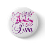 Birthday Diva buttons