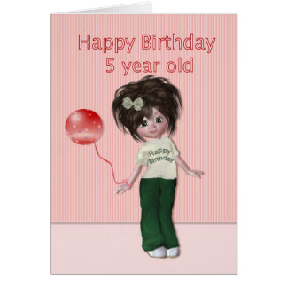 Five Year Old Birthday Cards, Photocards, Invitations &amp; More