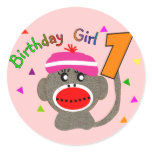 Birthday Girl "1" year old Round Sticker