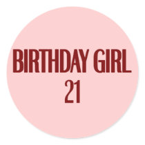 Birthday Girl 21 Stickers