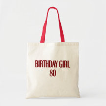 Birthday Girl 80 Canvas Bag