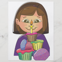 Birthday girl cupcakes flyer design