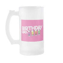 Birthday Girl greeting card in hot pink! Coffee Mugs