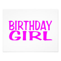 Birthday Girl Pink Announcement