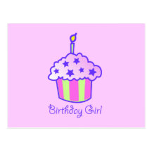 birthday girl postcard