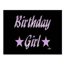 Birthday Girl Purple Stars Post Cards