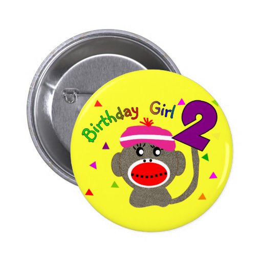 Birthday Girl --Two Year Old Pinback Buttons