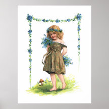 Birthday Girl with Flowers Posters