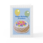 Birthday, Grandson, Cake and Balloons Cards