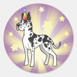 Birthday Great Dane Round Stickers