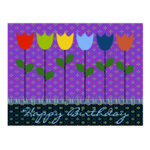 Birthday greeting Card for all ages : Tulips Post Card