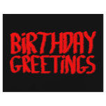 Birthday Greetings. Red and Black. Flyer Design