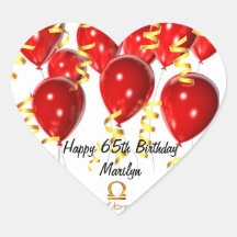 Birthday Heart Stickers