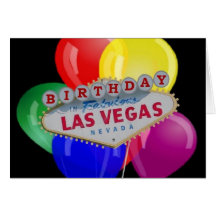Birthday IN Fabulous Las Vegas Card with Balloons