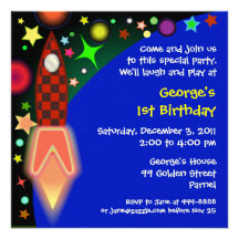 Birthday invitation : 014 Outer space