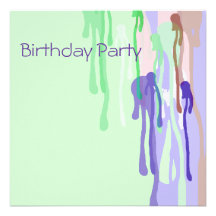 Birthday Invitation Aqua Abstract