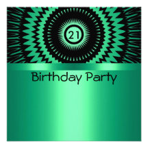 Birthday Invitation Black & Aqua