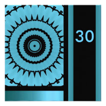 Birthday Invitation Black & Blue