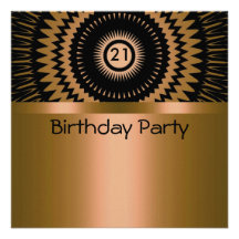 Birthday Invitation Black & Bronze
