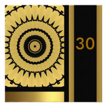 Birthday Invitation Black & Gold