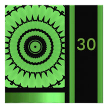 Birthday Invitation Black & Green