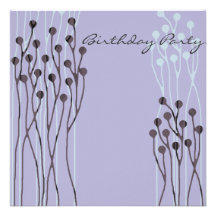 Birthday Invitation Blue Floral