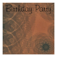 Birthday Invitation Bronze Abstract