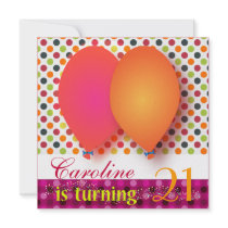 Birthday Invitation: Caroline is turning 21
