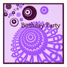 Birthday Invitation Floral Purple