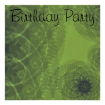 Birthday Invitation Green Abstract