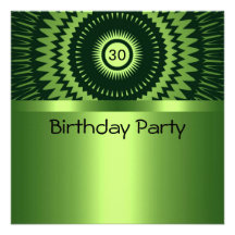 Birthday Invitation green & black