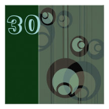 Birthday Invitation Green Bubbles