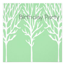 Birthday Invitation Green Tree