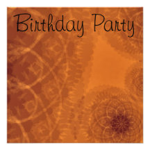 Birthday Invitation Orange Abstract