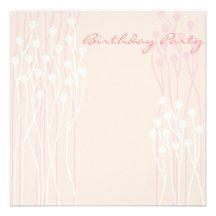 Birthday Invitation Pink Floral