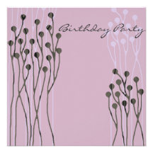 Birthday Invitation Pink & Grey
