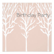 Birthday Invitation Pink Tree