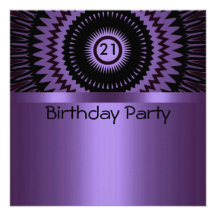 Birthday Invitation Purple & Black