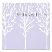 Birthday Invitation Purple Tree